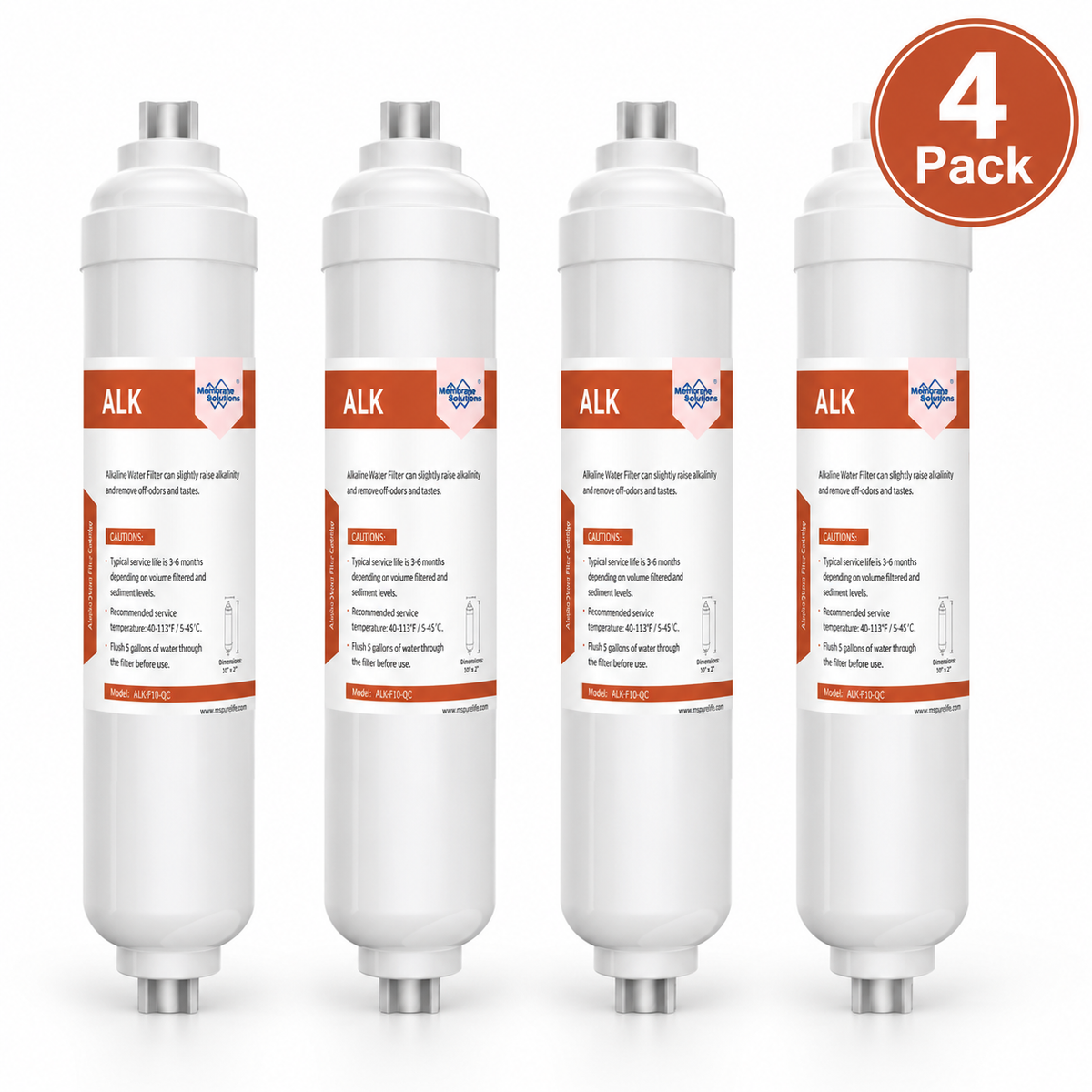 Membrane Solutions 10-inch Alkaline Water Filter pH with Replacement Alkaline Filter for 6-Stage RO System