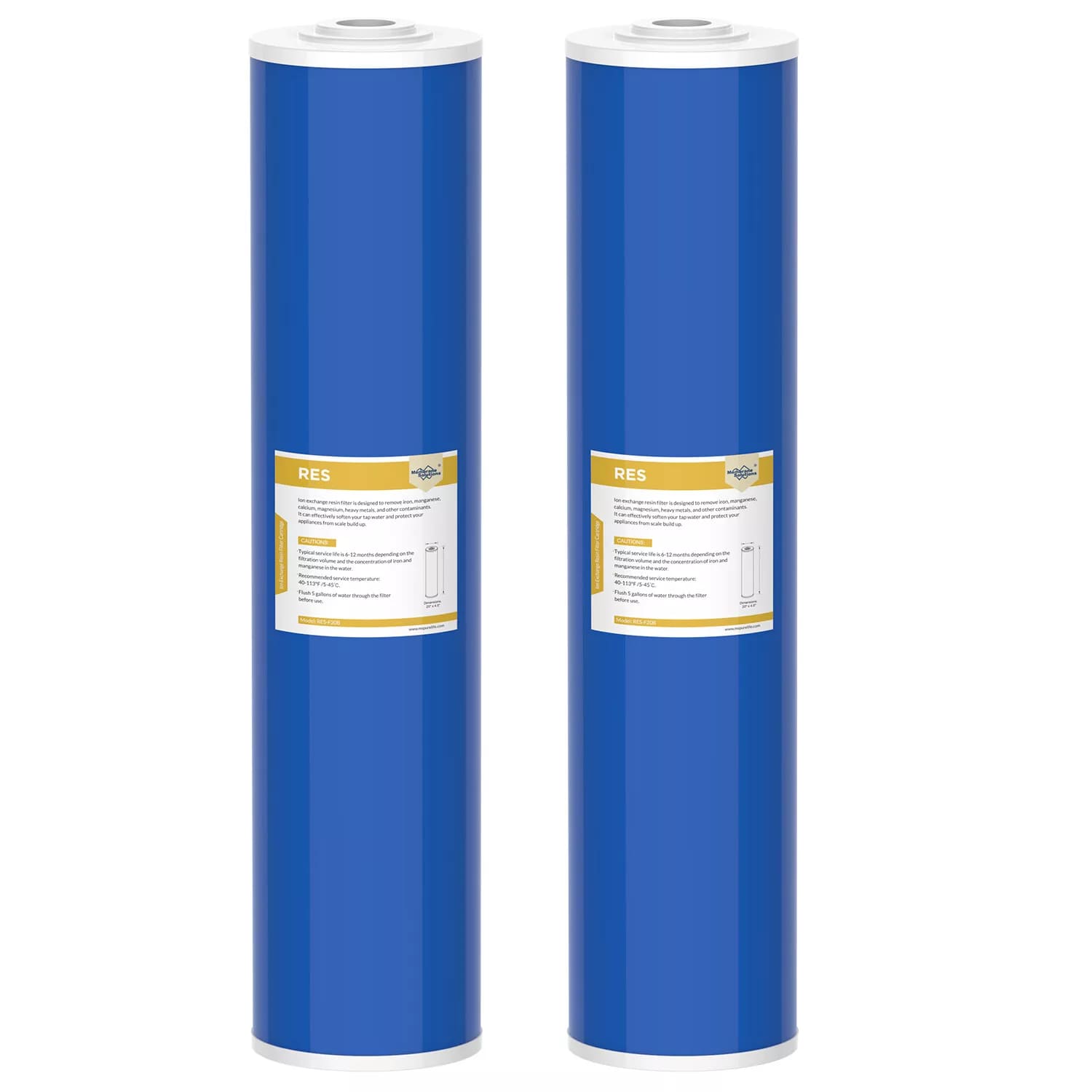 Membrane Solutions 20"x4.5" Water Softening Filter Big Blue Whole House Resin Filter