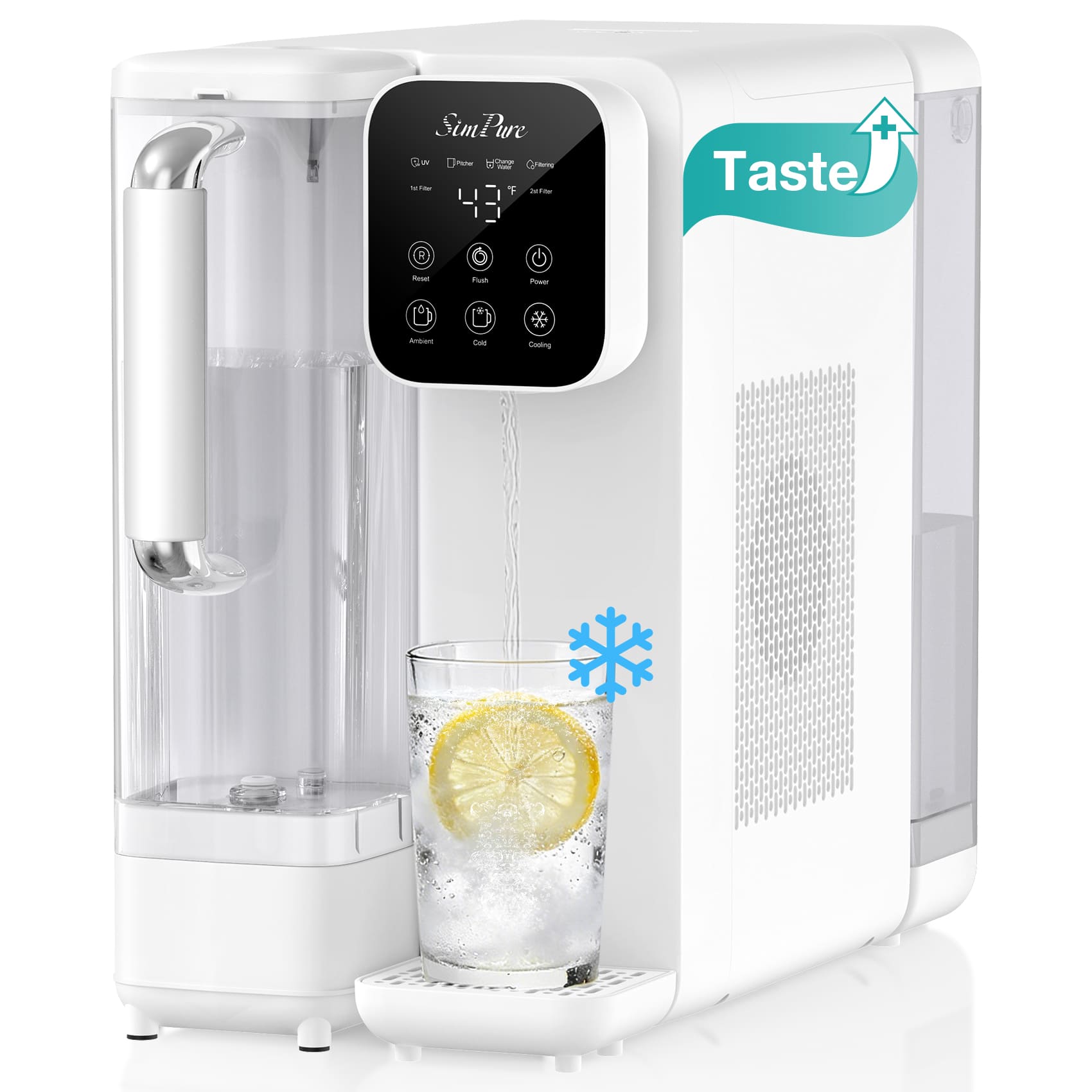 SimPure Y11C 6-Stage Cold Countertop RO System with CTO Filter, Reducing TDS