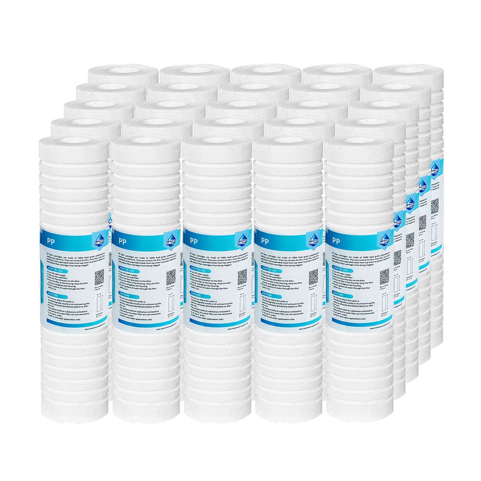 Membrane Solutions 10" x 2.5" Grooved Sediment Water Filter Cartridge for 10 inch RO Unit 0.5/5 MIcron