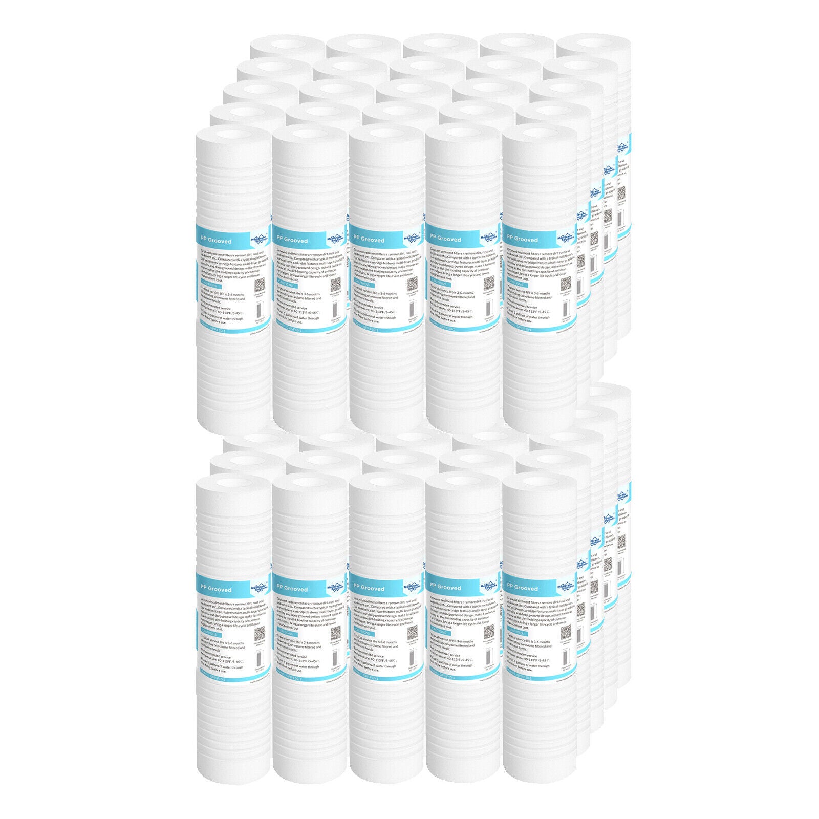 Membrane Solutions 10" x 2.5" Grooved Sediment Water Filter Cartridge for 10 inch RO Unit 0.5/5 MIcron