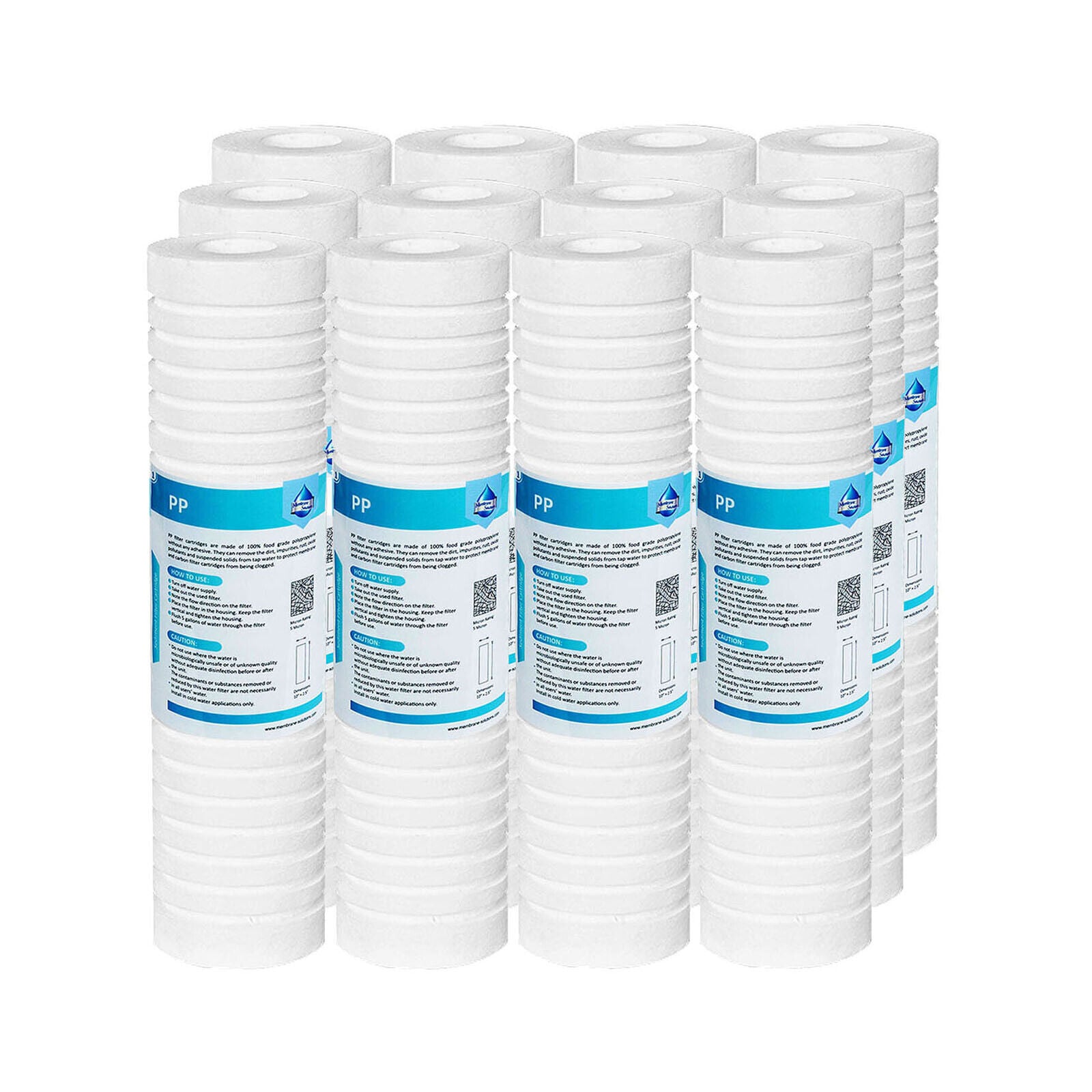 Membrane Solutions 10" x 2.5" Grooved Sediment Water Filter Cartridge for 10 inch RO Unit 0.5/5 MIcron