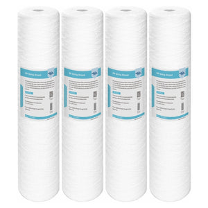 Membrane Solutions 20" x 4.5" Big Blue Whole House System String Wound Sediment Water Filter 5/20 Micron