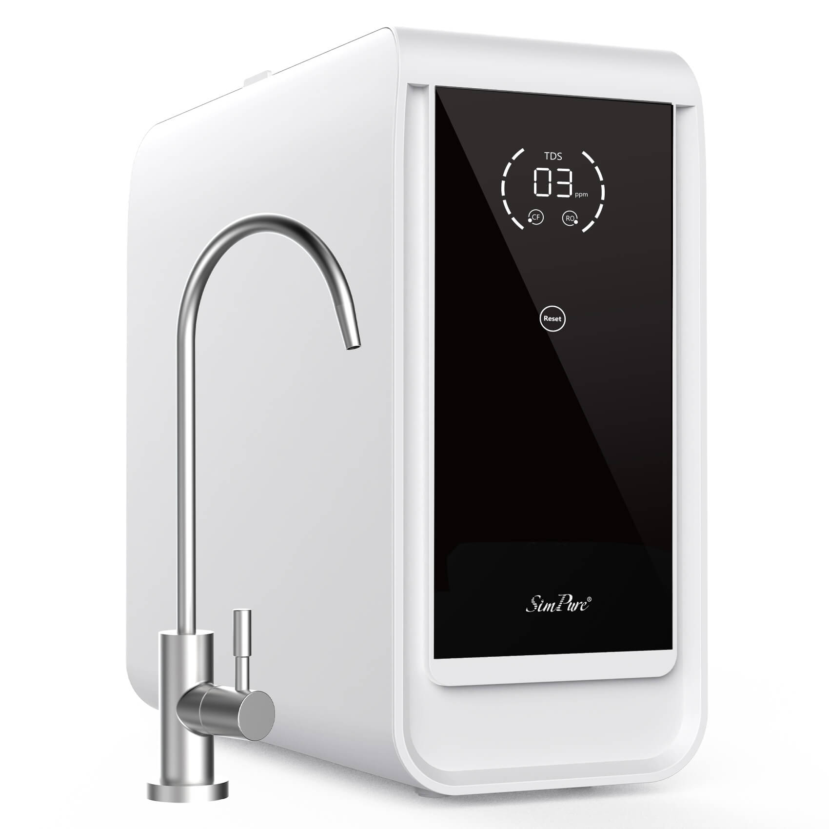 SimPure Q3-600U 600GPD 8-Stage Tankless RO System with Purification Light & Real-Time TDS Monitoring