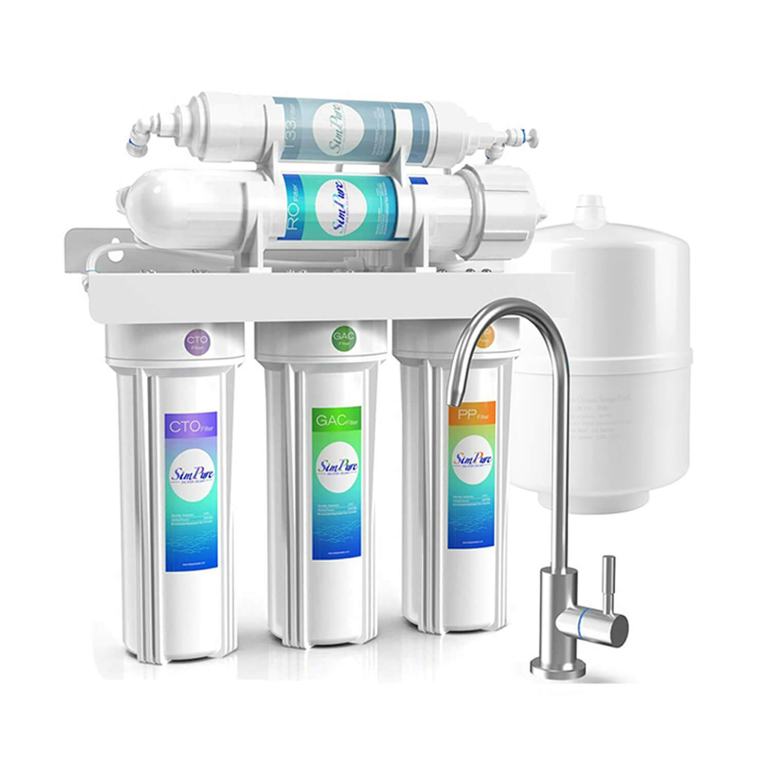 SimPure T1 5-Stage Under Sink RO Water Filter Filtration System No Electricity Required