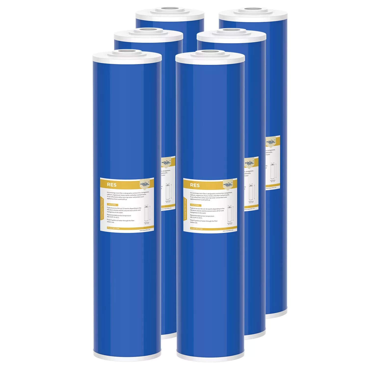 Membrane Solutions 20"x4.5" Water Softening Filter Big Blue Whole House Resin Filter