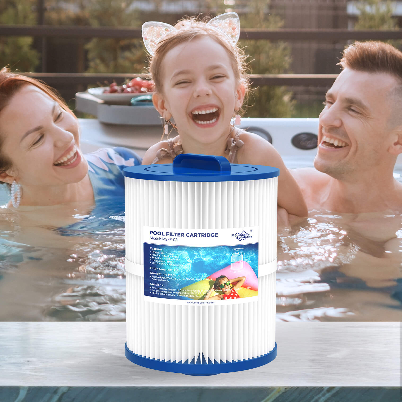 Membrane Solutions F3 Hot Tub & Spa Pool Replacement Cartridge Filter