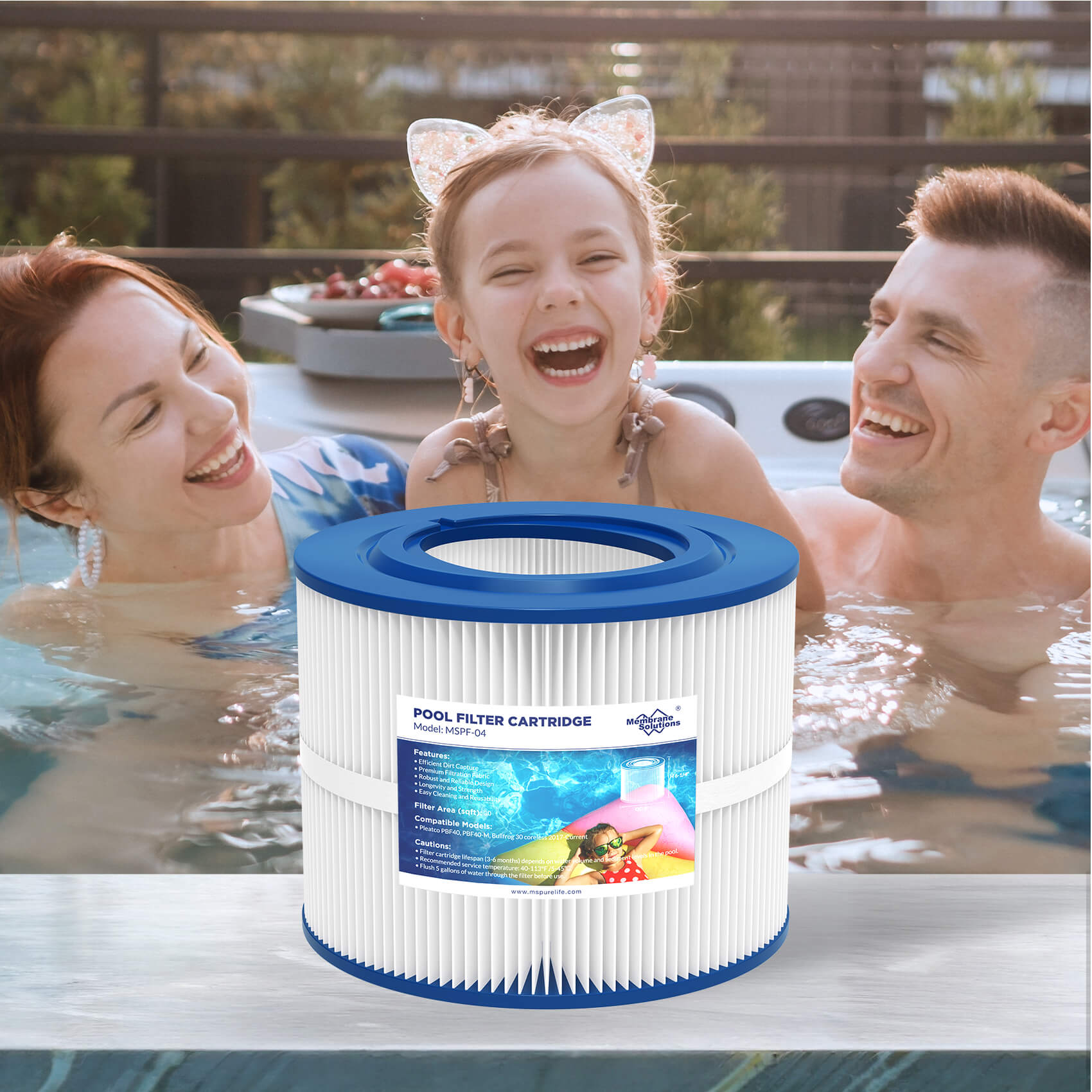 Membrane Solutions F4 Pool Spa Filter Cartridge Replacement for Pleatco PBF40 PBF40-M Bull Frog 30