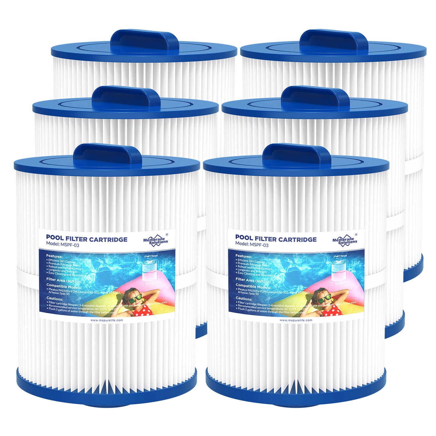 Membrane Solutions F3 Hot Tub & Spa Pool Replacement Cartridge Filter