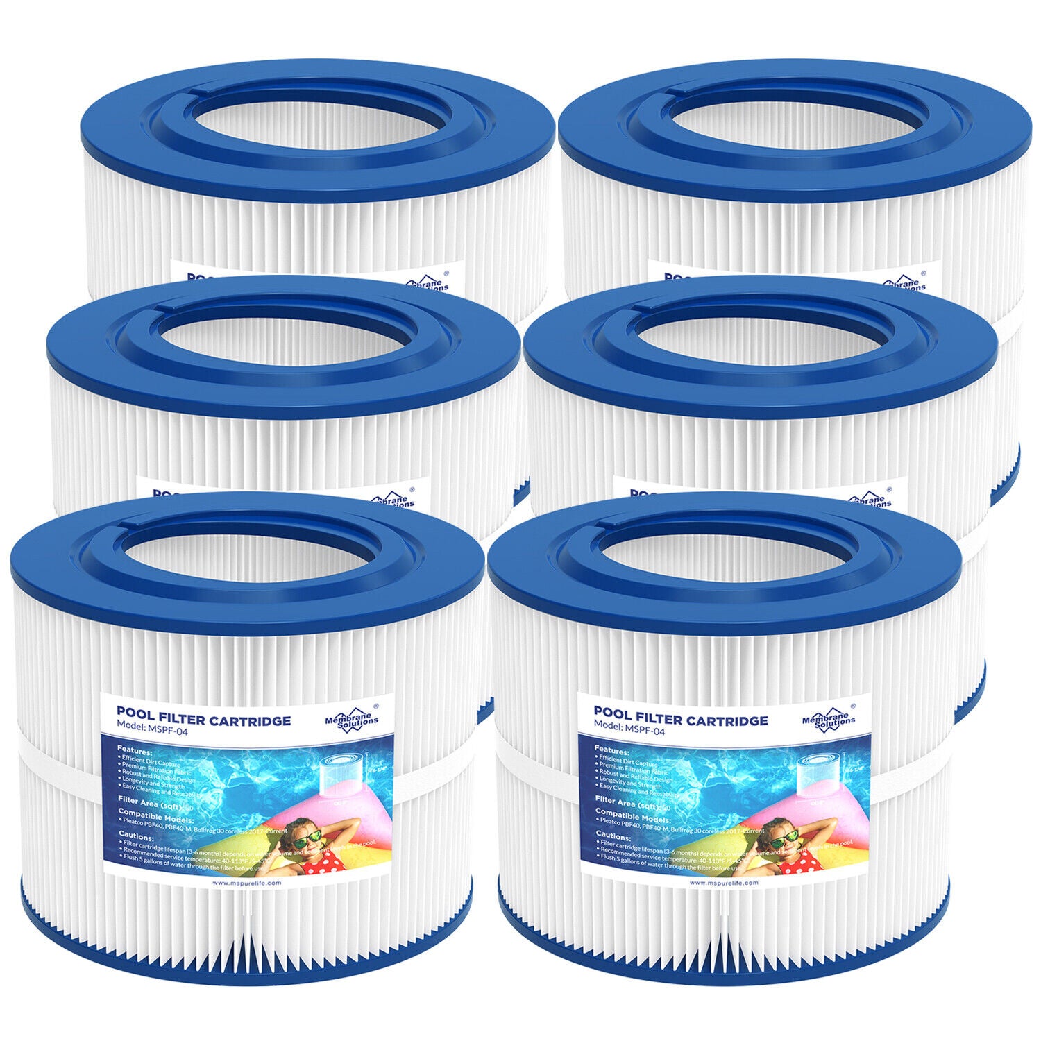 Membrane Solutions F4 Pool Spa Filter Cartridge Replacement for Pleatco PBF40 PBF40-M Bull Frog 30