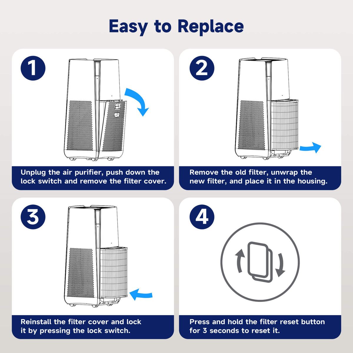 MS601 Original Air Purifier Replacement Filter
