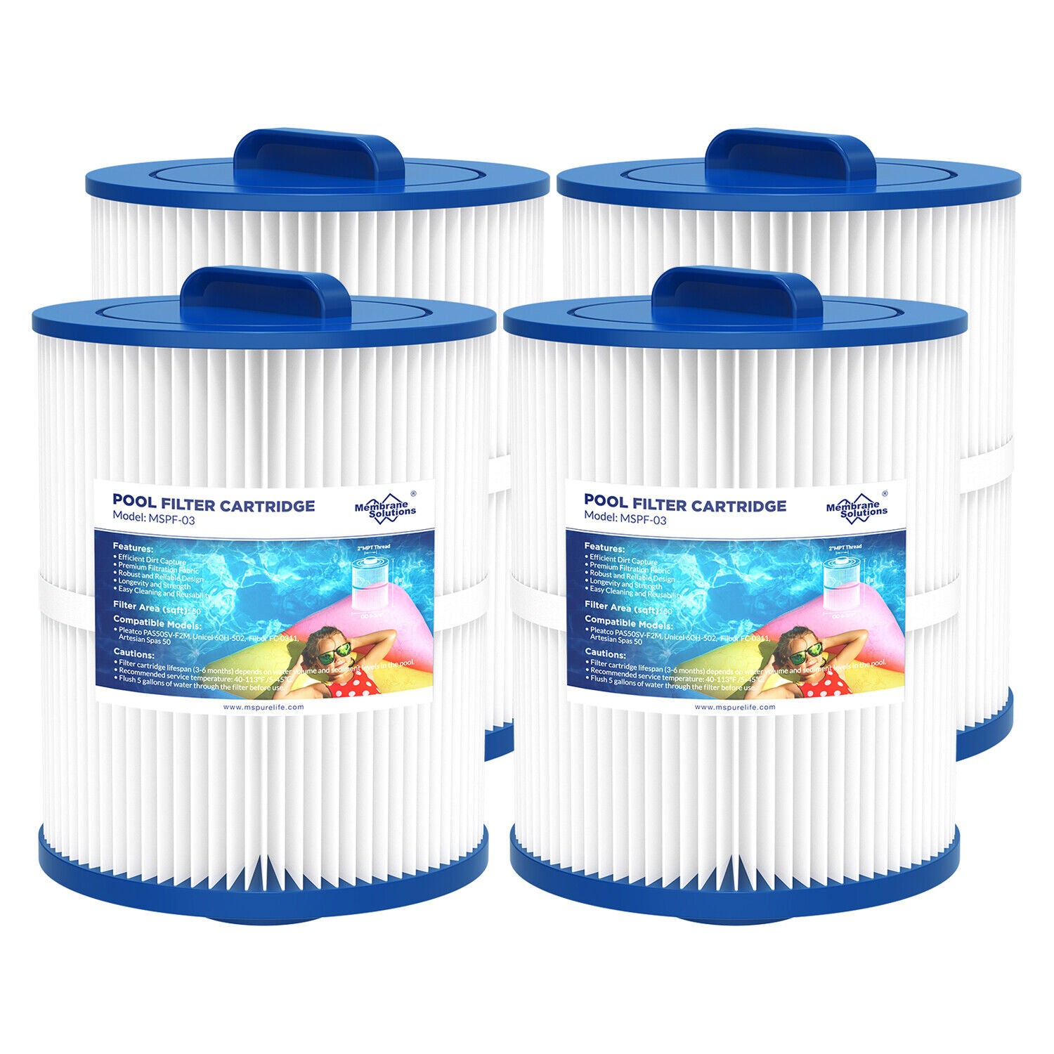 Membrane Solutions F3 Hot Tub & Spa Pool Replacement Cartridge Filter