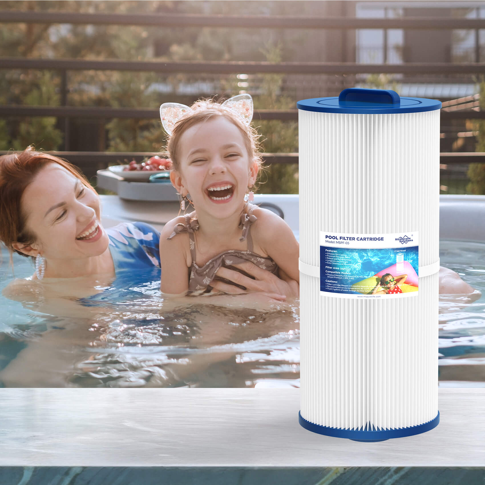Membrane Solutions F5 Large Pool Filter Cartridge Replacement for PJW60TL-F2S Jacuzzi J300 J400
