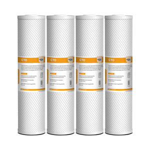 Membrane Solutions 20" x 4.5" 20 inch 5 Micron Coconut Shell Activated Carbon Block CTO Filter Whole House Sediment Water Filter Cartridge Replacement