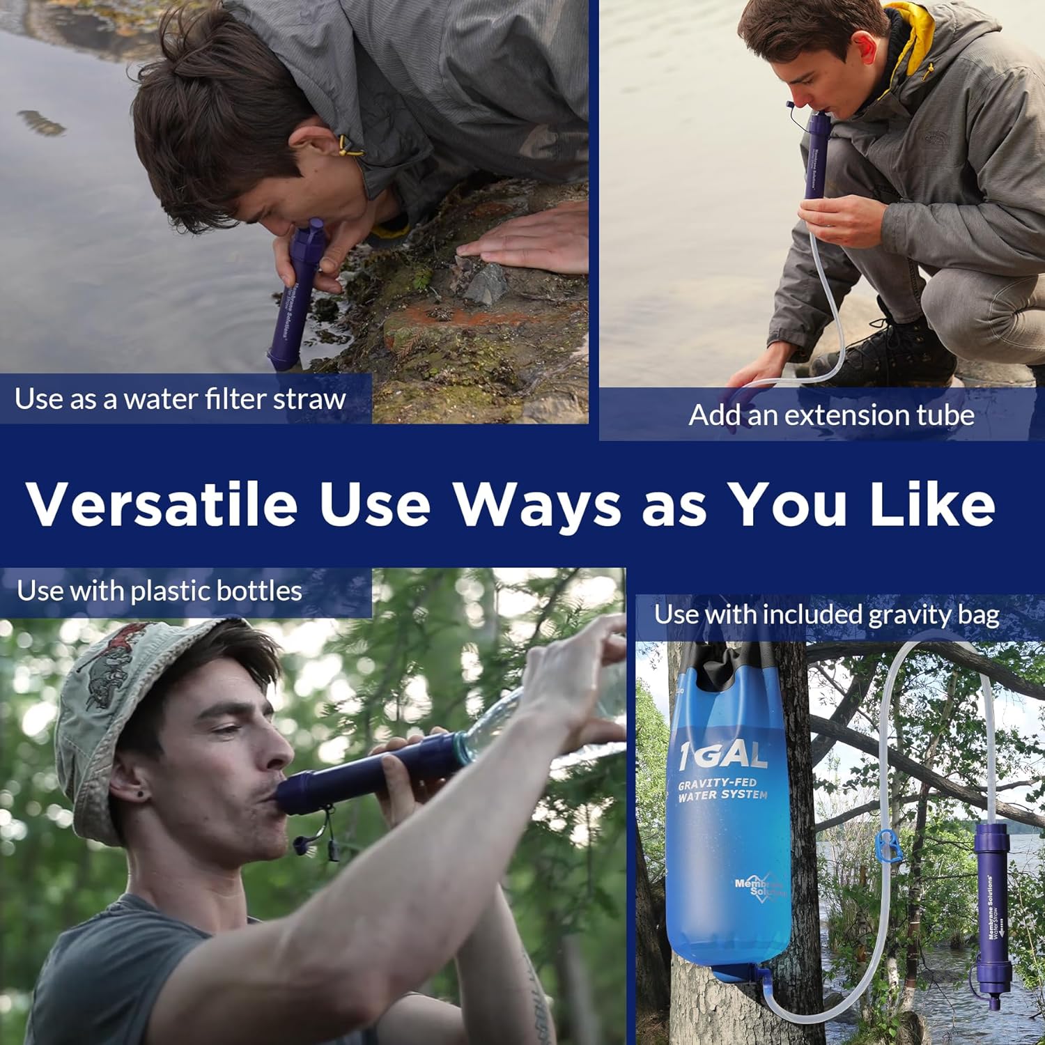 Membrane Solutions 1 Gallon Gravity Water Filtration System