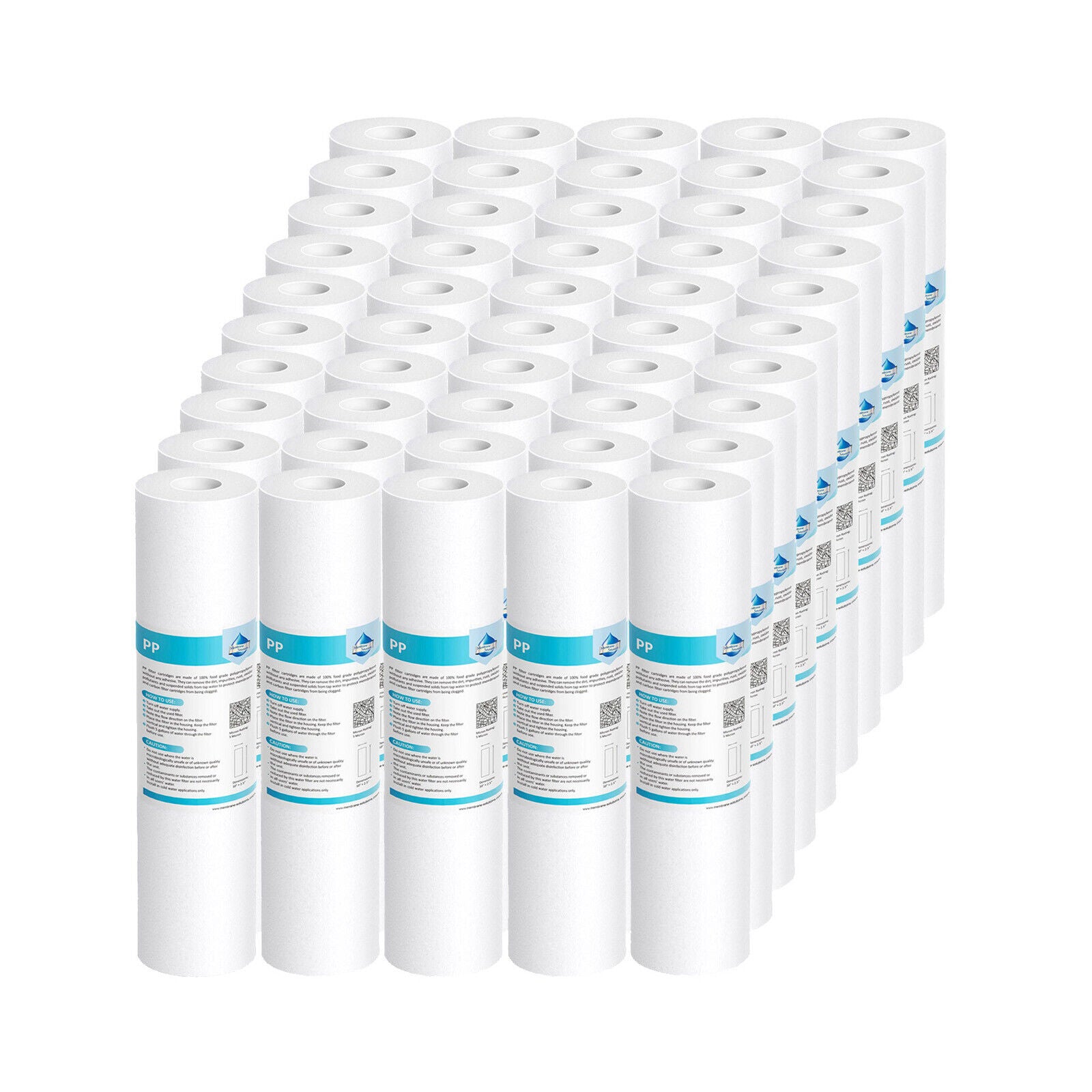 Membrane Solutions 10" x 2.5" Whole House PP Sediment Water Filter Replacement Cartridge 1/5/10/20/25/50 Micron