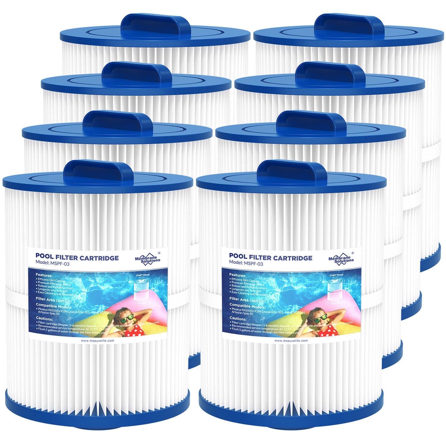 Membrane Solutions F3 Hot Tub & Spa Pool Replacement Cartridge Filter