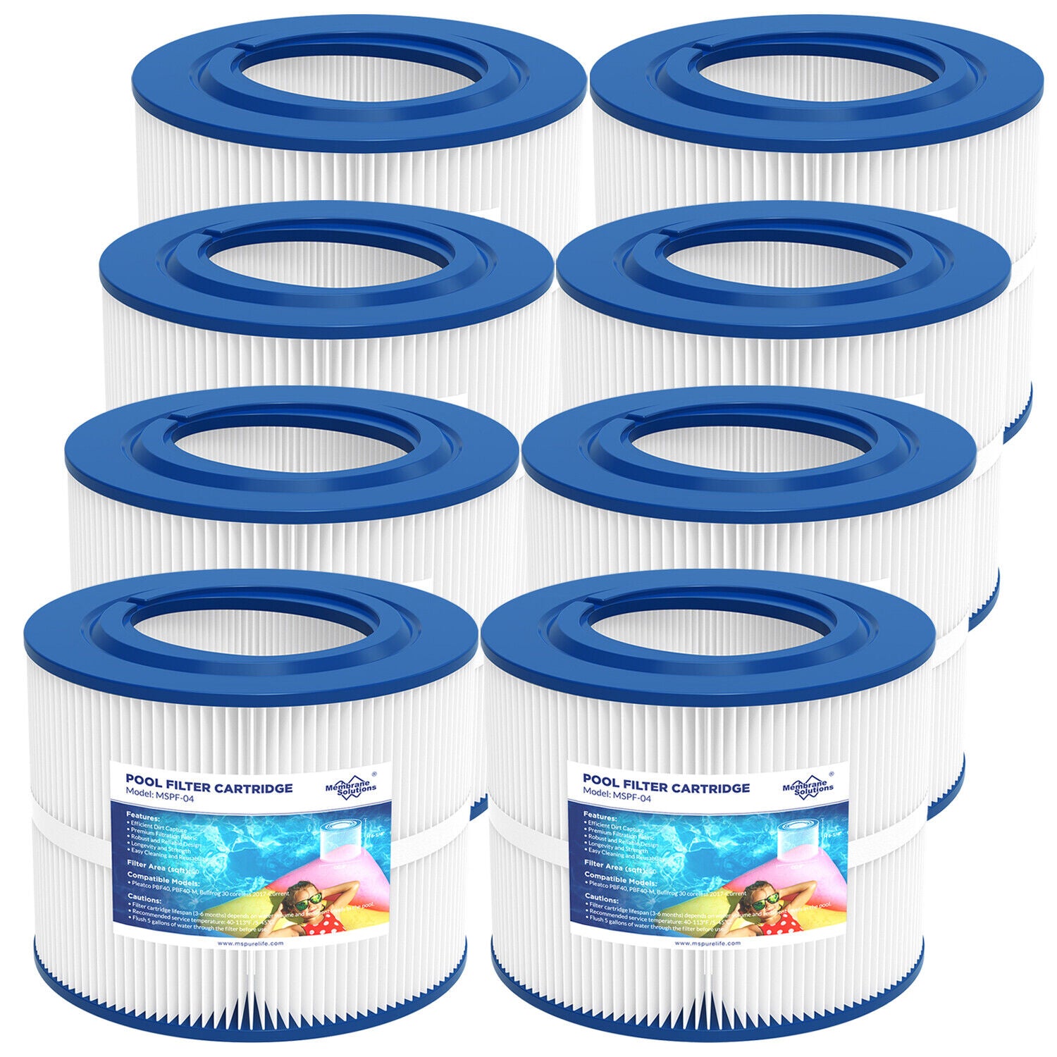Membrane Solutions F4 Pool Spa Filter Cartridge Replacement for Pleatco PBF40 PBF40-M Bull Frog 30