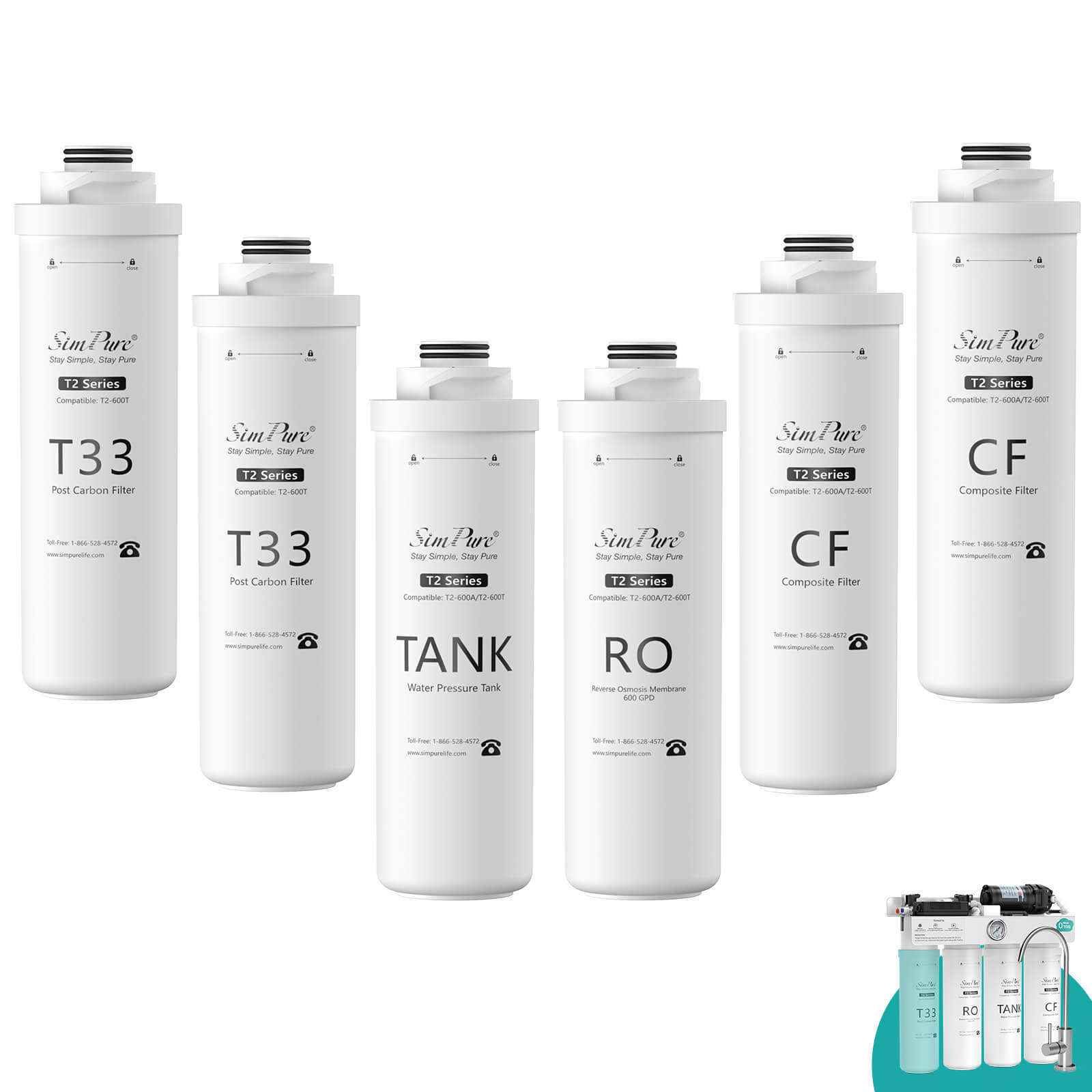 SimPure T2-600T Original Replacement Filters