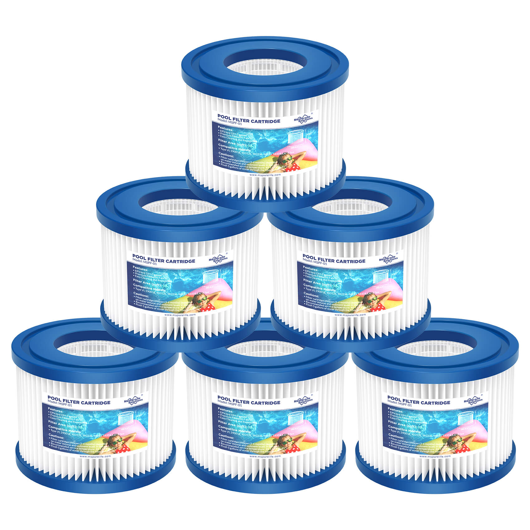 Membrane Solutions F1 Type VI Small Pool Filter Replacement For Coleman Saluspa Lay-Z-Spa