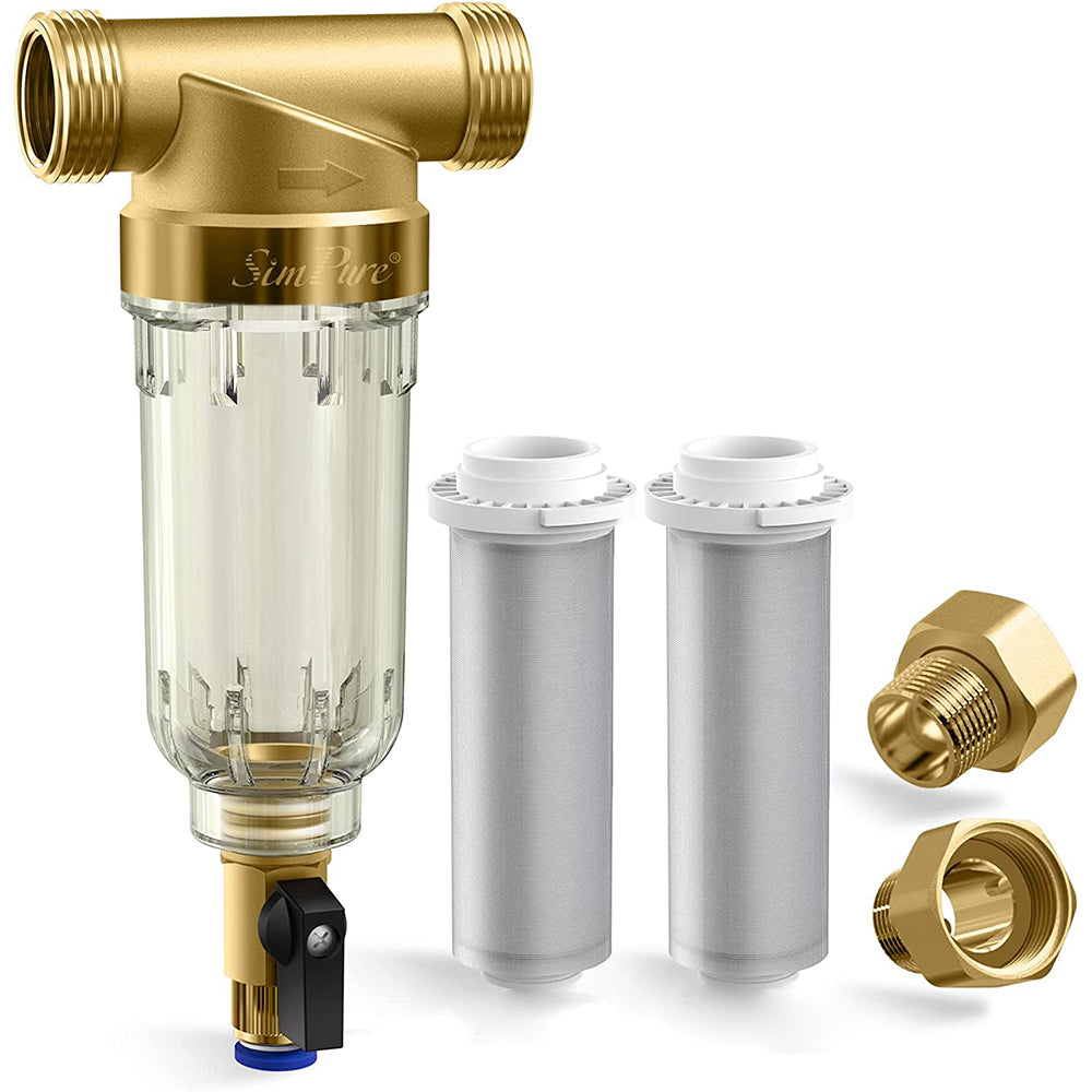 SimPure DC5P Whole House Spin Down Sediment Filter for Well Water