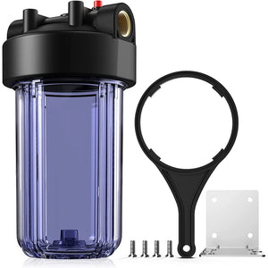 SimPure DB10C Clear 10 Inch Whole House Water Filter Housing for 4.5 x 10 Inch Standard Size Filter